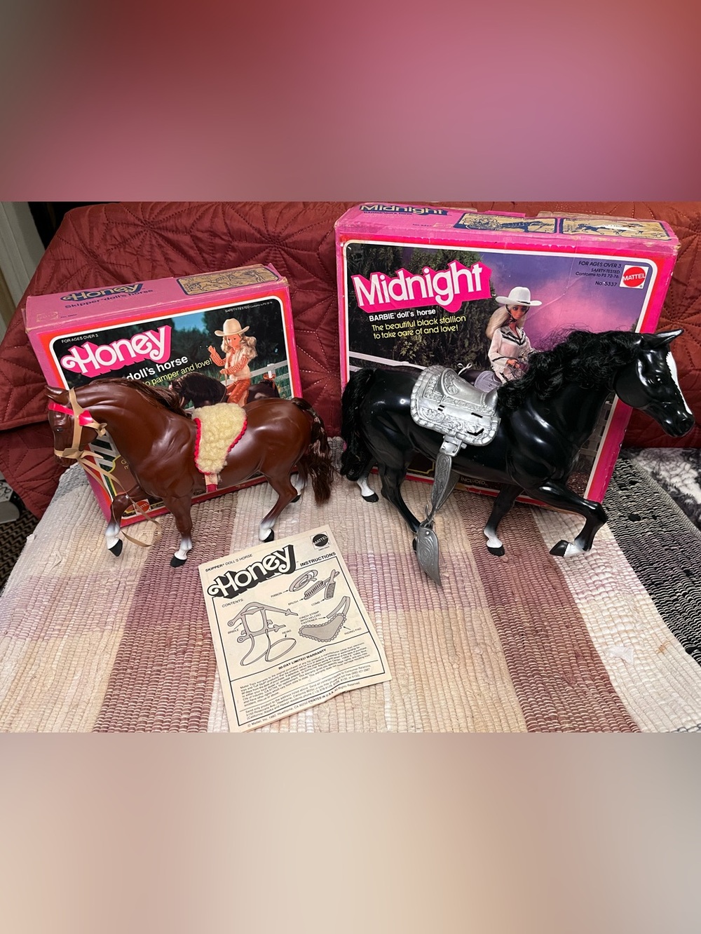 Vintage 1981 Mattel Barbie & Skippers Horses With Accessories